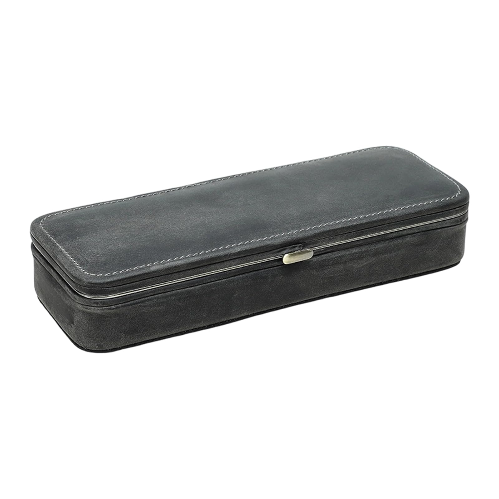 Kaeltsyn Framed Leather Pen Holder with 3 Pen Slots and Card Slot, Portable Rectangular Organizer for Study Desk Travel Use