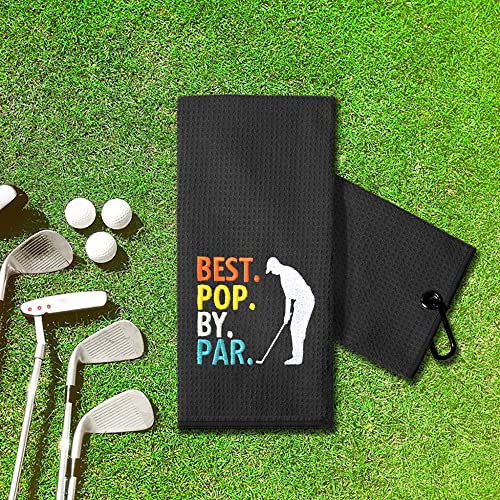 Touner Funny Golf Towel Gift For Dad, Retirement Gifts For Men Golfer, Funny Golf Towel For Men, Embroidered Golf Towels For Golf Bags With Clip (Best Pop By Par) #TOP5