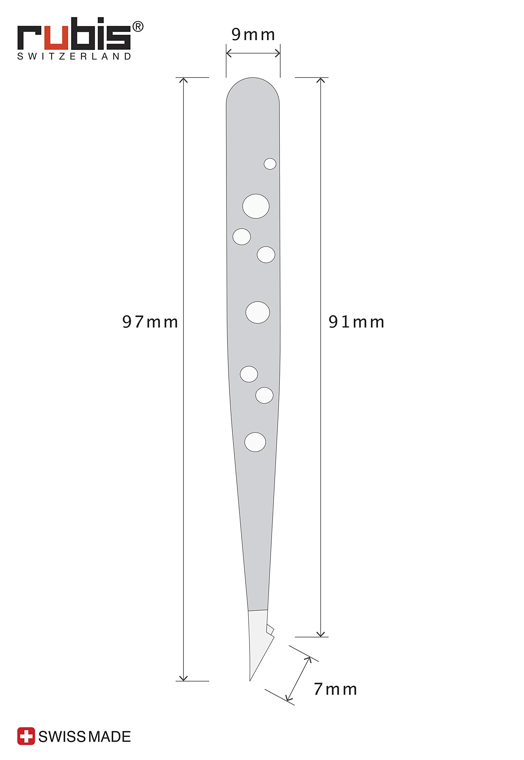Rubis Evolution 2 en 1 – Pinzas puntiagudas para vello encarnado – Pinzas para depilar cejas – Elegance