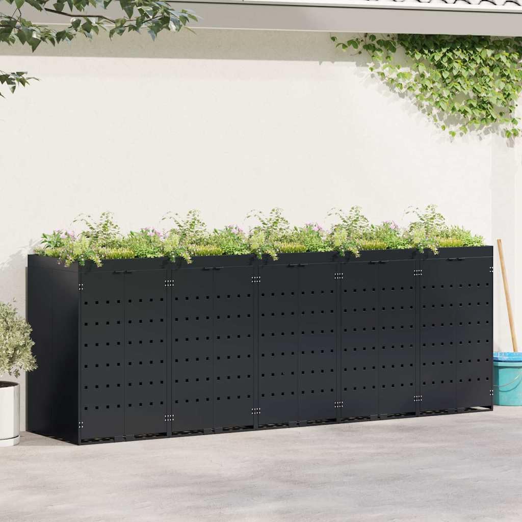 Almacenamiento de Cubos Wheelie para 5 Cubos Negro,Casa y jardín,Productos del hogar,Accesorios para contenedores de residuos,Soportes para contenedores de residuos,116.2kg-3394741