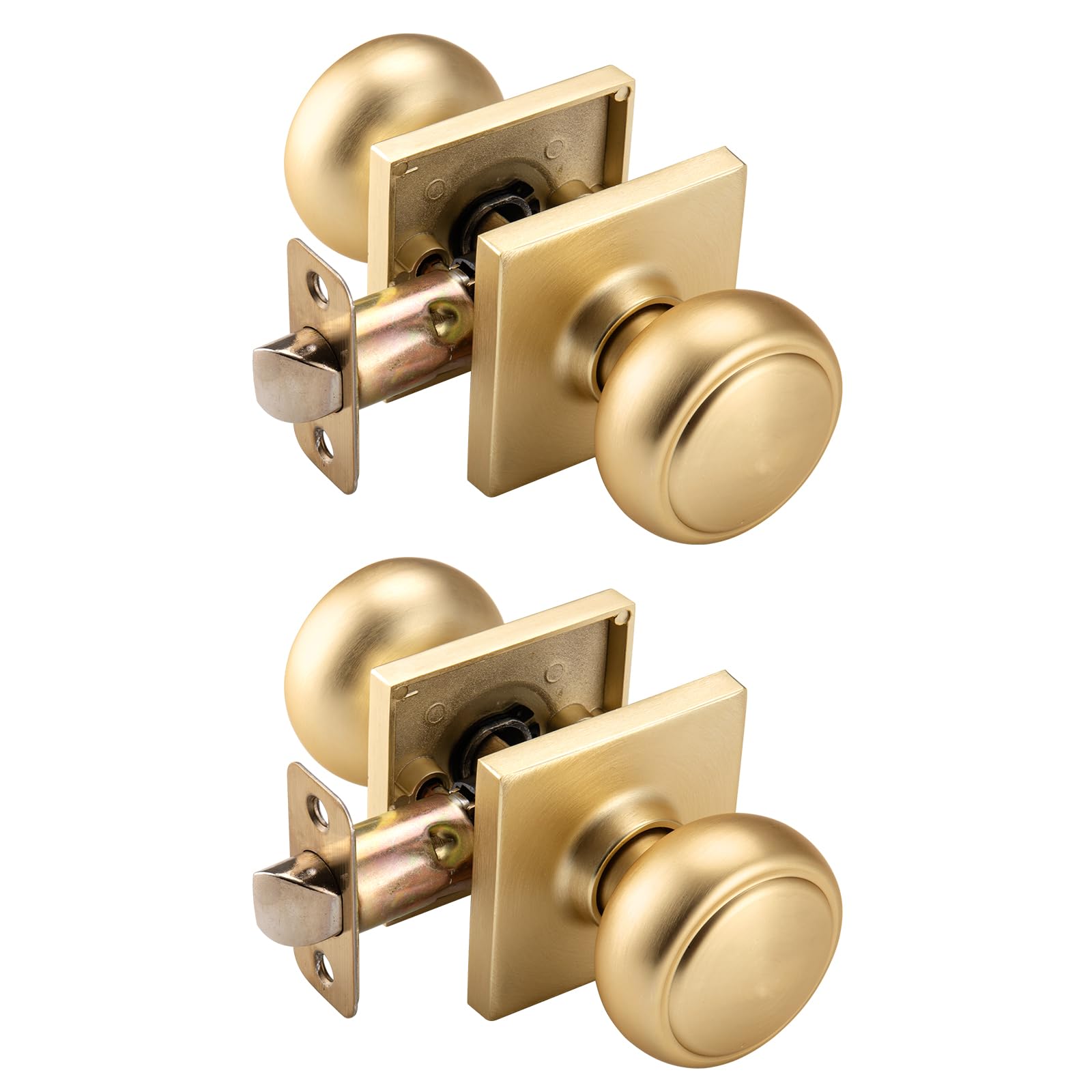 Gold Coastal Door Knobs with Lock - Privacy & Security -7