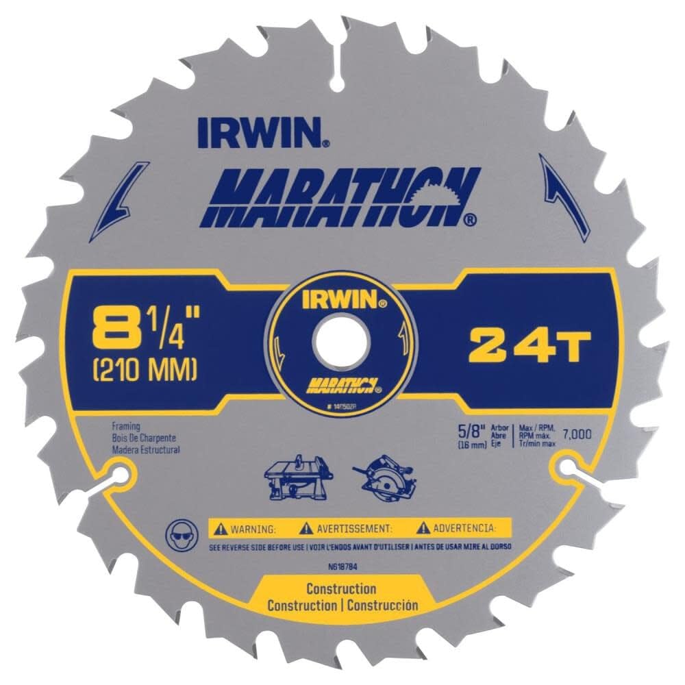 IRWIN 14050ZR Hoja de sierra circular, 24T de 8-1/4"