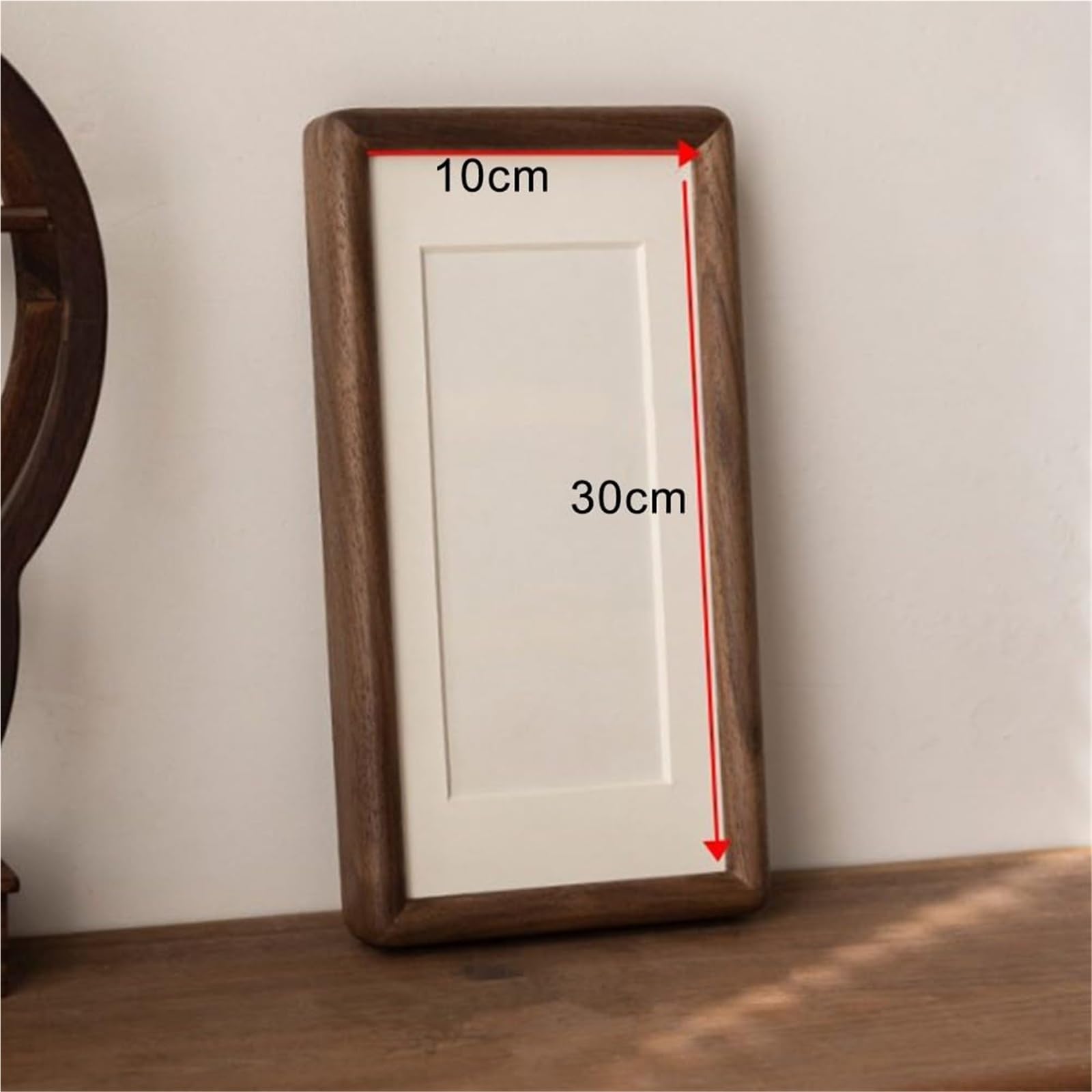 Ramka na zdjęcia z litego drewna orzechowego – 6 x 24 cm widoczny otwór pasuje do zdjęć o wymiarach 10 x 30 cm, idealna do dekoracji domu i sztuki ściennej, eleganckie wykończenie z orzecha włoskiego