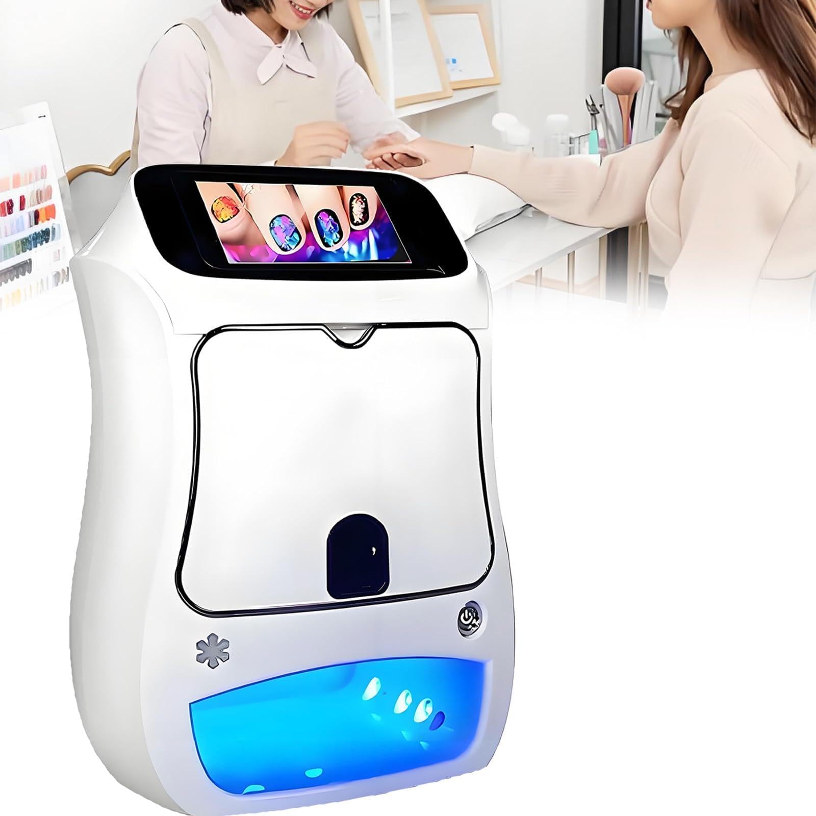 3d Nail Printer | Digital Nail Design Machine, Mobile Digital Nail Printer With Touch Screen, Wifi/Diy/Usb Support, Easy Operation, Suitable For Home And Nail Salon Use, Built-In Dryer