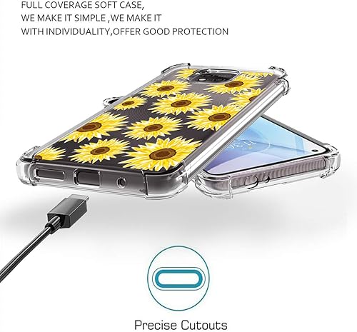 Miniatura 6 de Osophter Funda para Moto G Power 2021, diseño floral floral para niñas y mujeres, absorción de golpes, flexible de goma TPU para Motorola G Power