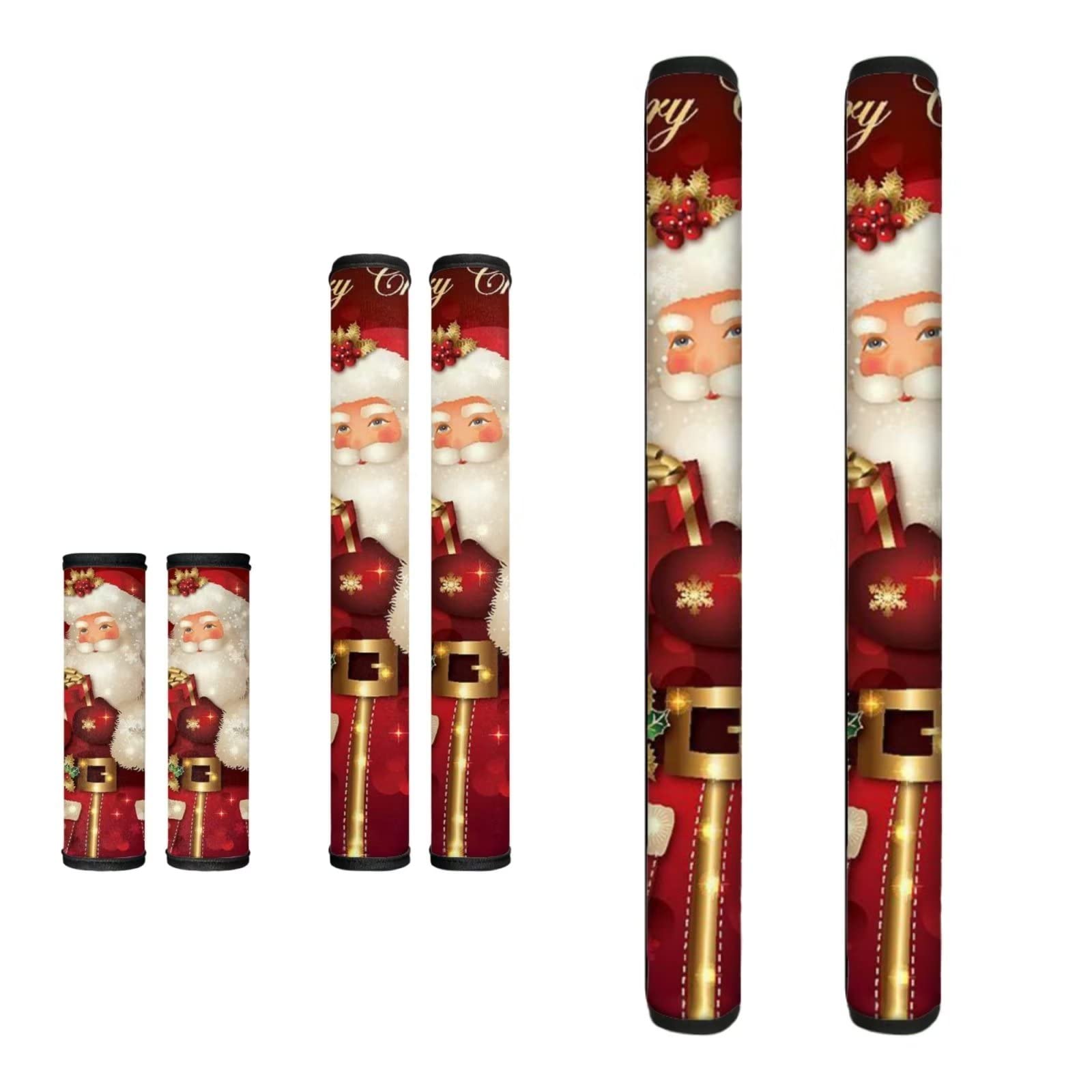 Biyejit Christmas Santa Claus Refrigerator Door Handle Covers 6 pcs,Keep Your Kitchen Appliance Clean from Smudges, Fingertips, Drops for Dishwashers Microwave Xmas Kitchen Decor