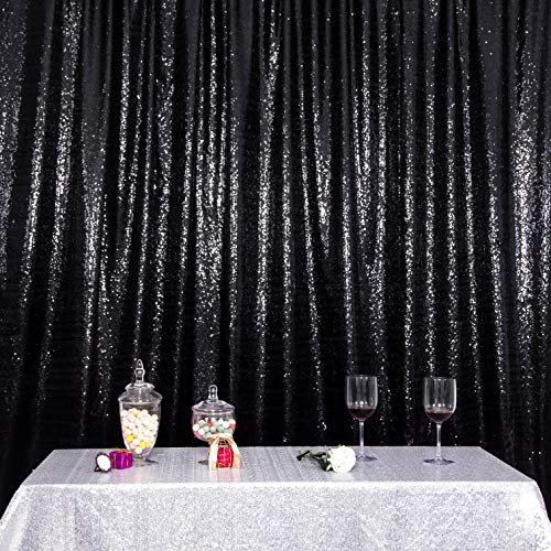 Cortina fondo de lentejuelas negra 6ft x 8ft Juya Delight miniatura 6