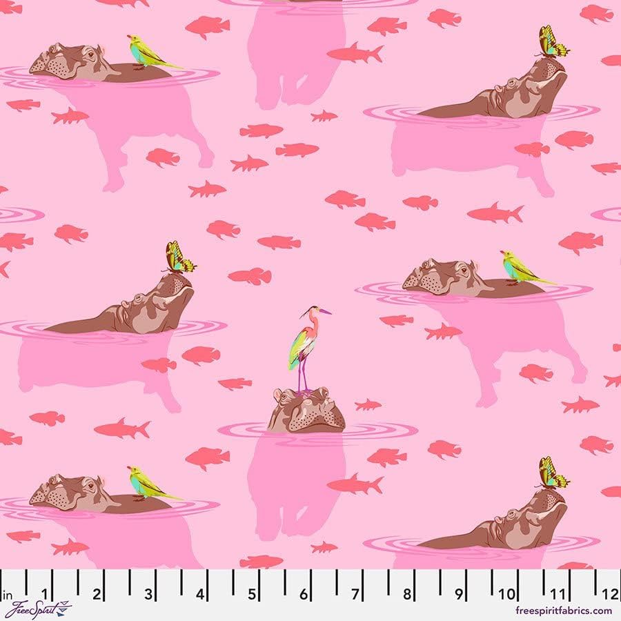 Free Spirit Everglow by Tula Pink PWTP204 Nova My Hippos Don't Lie Fabric BTY