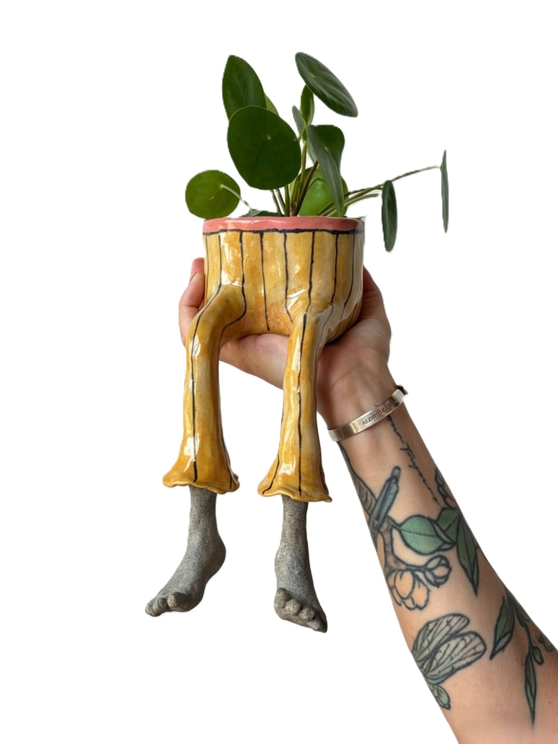 Creative Sitting Human-Shaped Planter Pot Cute cantilevered flowerpots Succulent Plant pots Creative Resin Flower Head Planter,Gifts for Plant Lovers (Color-4)
