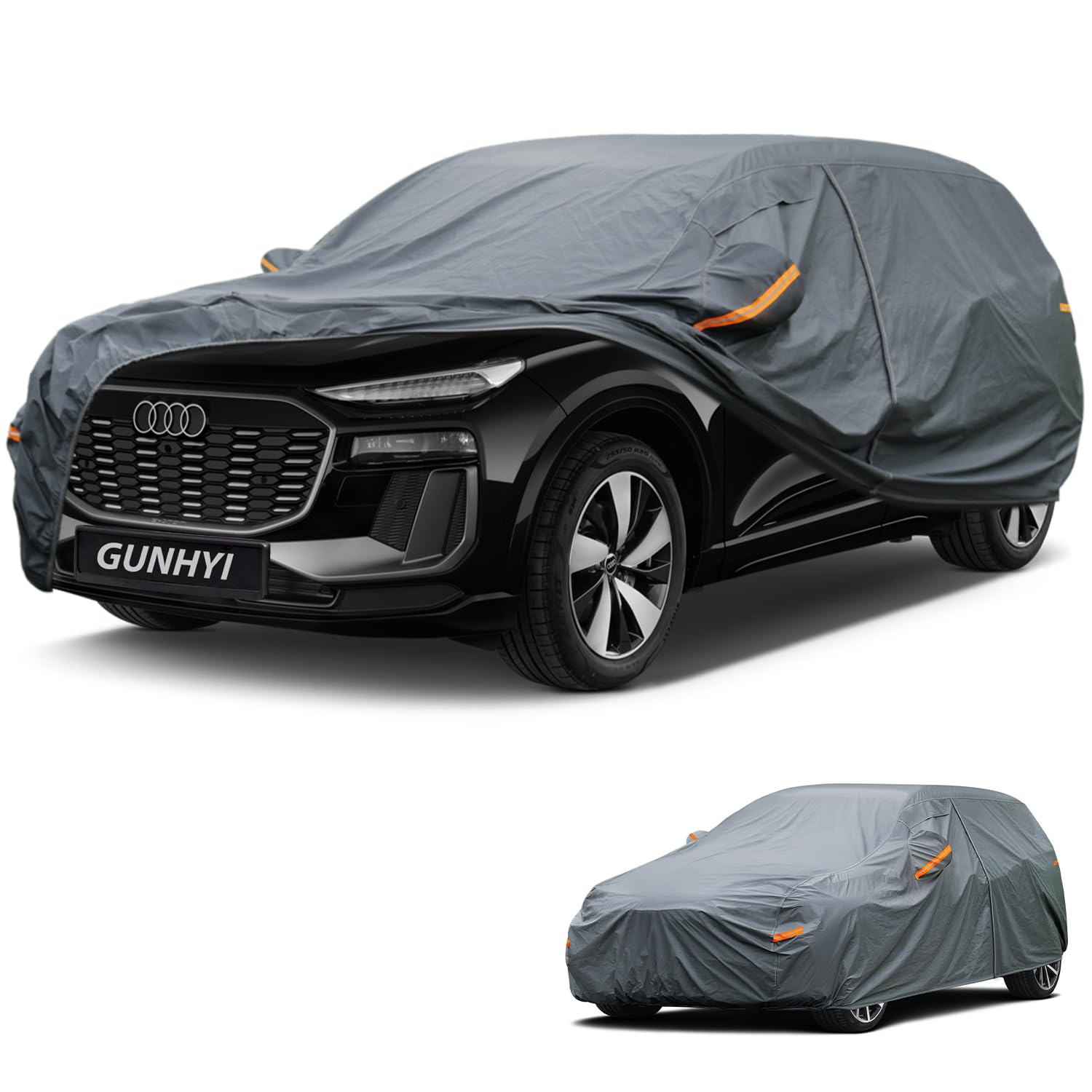 GUNHYI Premium Car Cover Custom Fit Audi Q6 e-tron, 16 Layers Heavy Duty Car Cover Waterproof All Weather with Zipper Door for Sun Rain Snow Dust Uv Protection