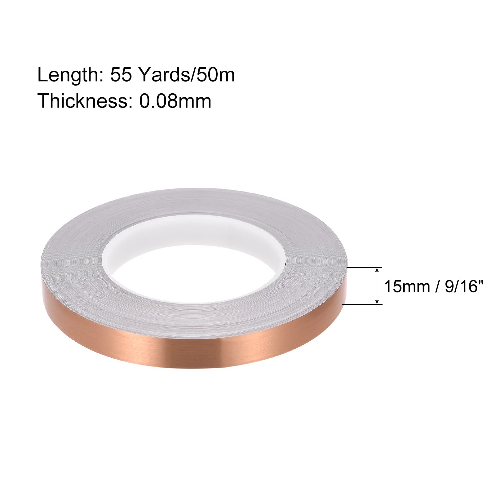 MECCANIXITY Foil Self Adhesive Tile Sticker Decoration Gap Sealing Tape Strip 9/16 Inch x 55 Yards for Wall Floor Ceiling Furniture Edge DIY Home Decor Decal, Rose Gold