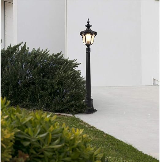 GUOCC Creative Victorian Style Outdoor Waterproof High Pole Street Lights Villa Garden Decorative Landscape Light Anti Rust Path Lamp Community IP54 Waterproof Column Lamp E27 Lawn Post Light Pillar L photo 2
