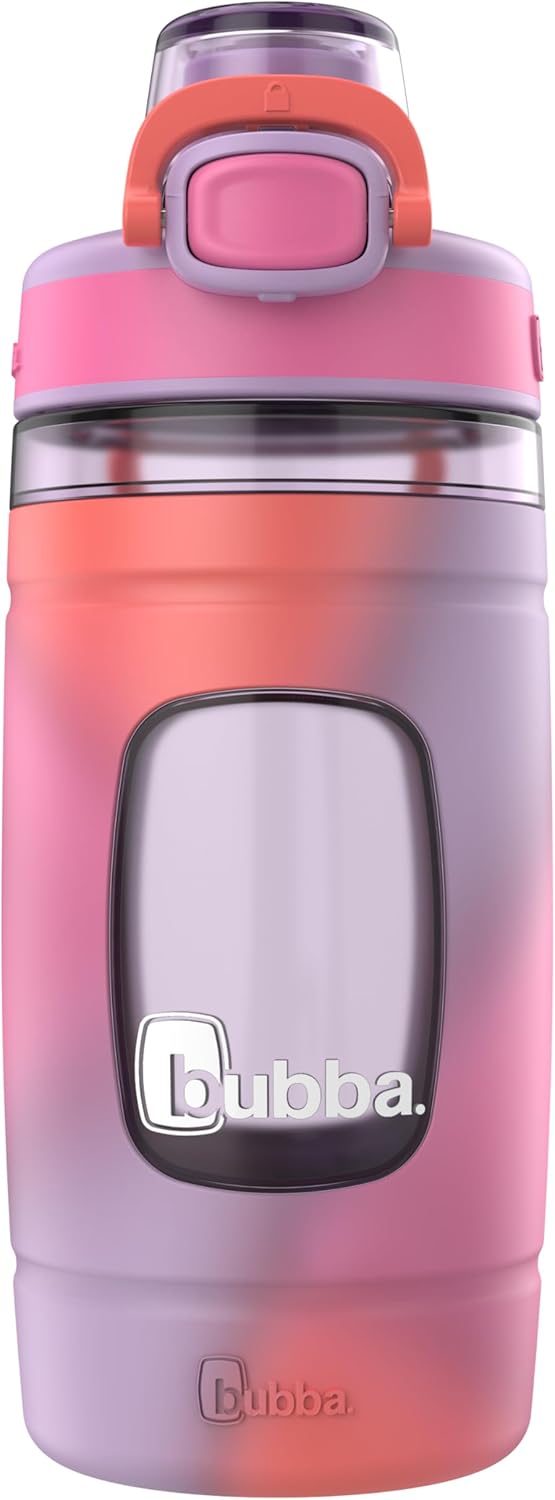 Bubba Kids Flo Silicone Sleeve and Wide Mouth 16oz. Water Bottle Medium Multi Frost (Tie Dye)