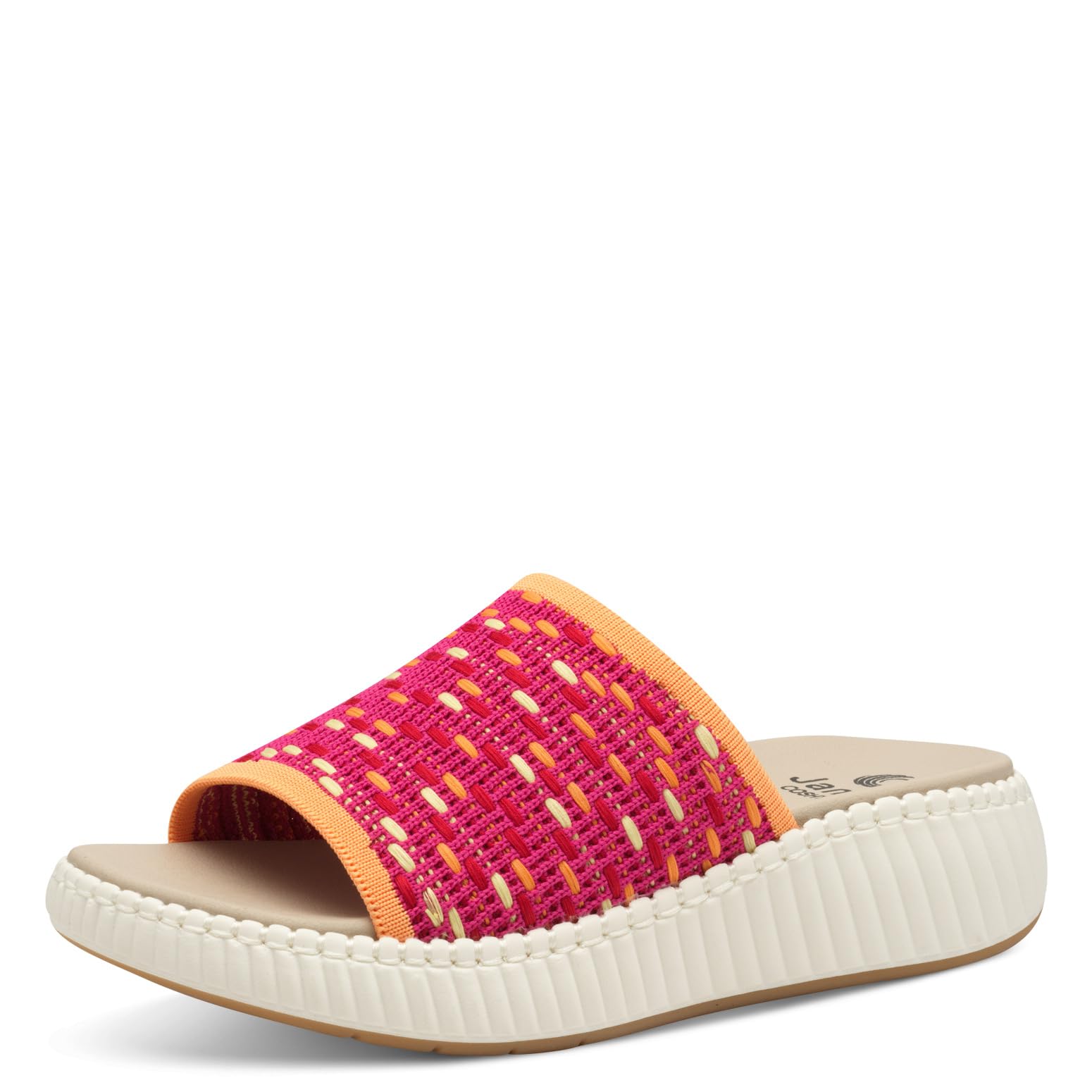 Jana Coshy Women’s Mules with Chunky Sole Comfortable, Fuchsia Comb, 4 UK