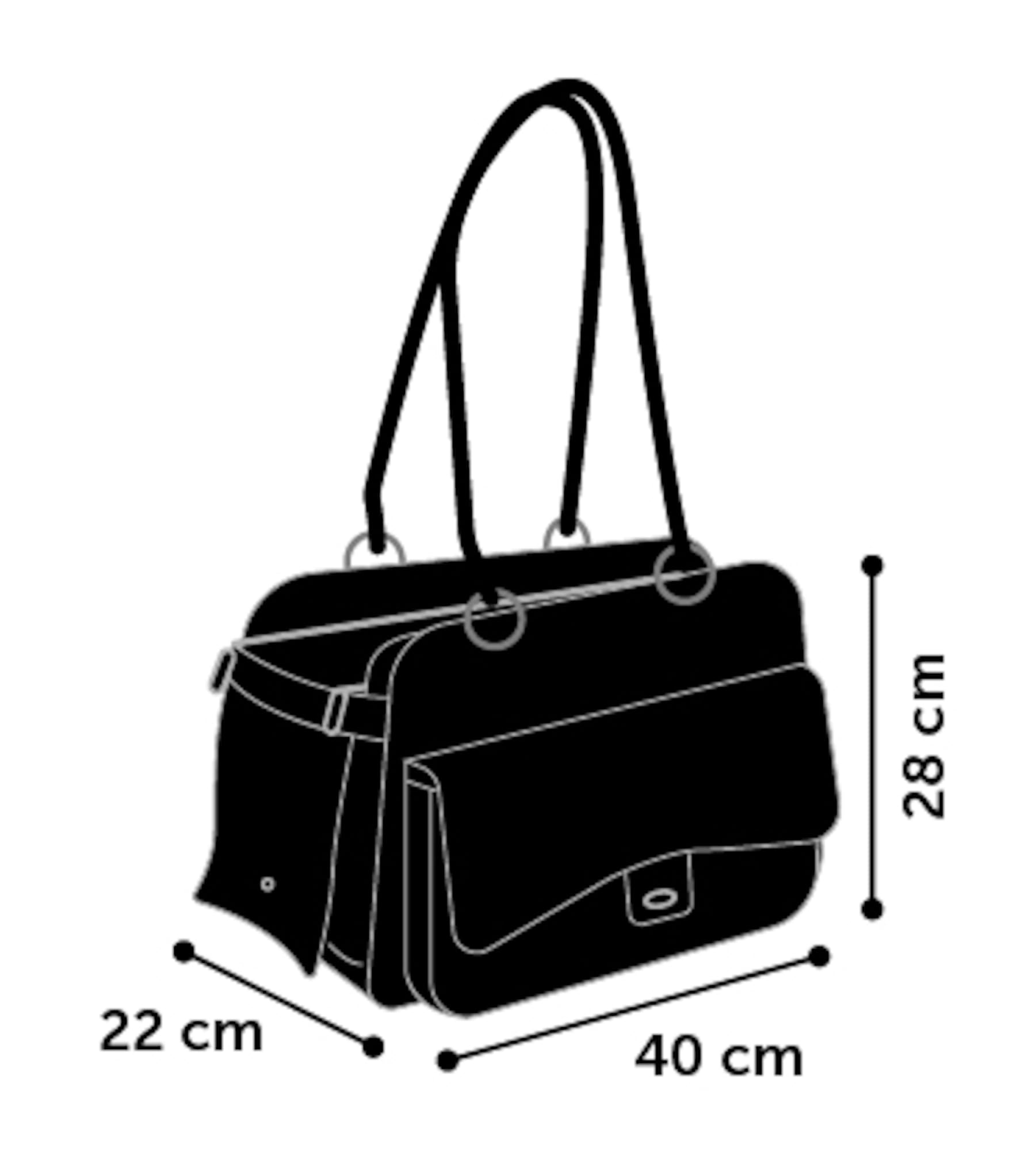 Trasportino per cani – gatti – Gigi – Borsa in similpelle con fondo rimovibile, ventilazione e tasca portaoggetti