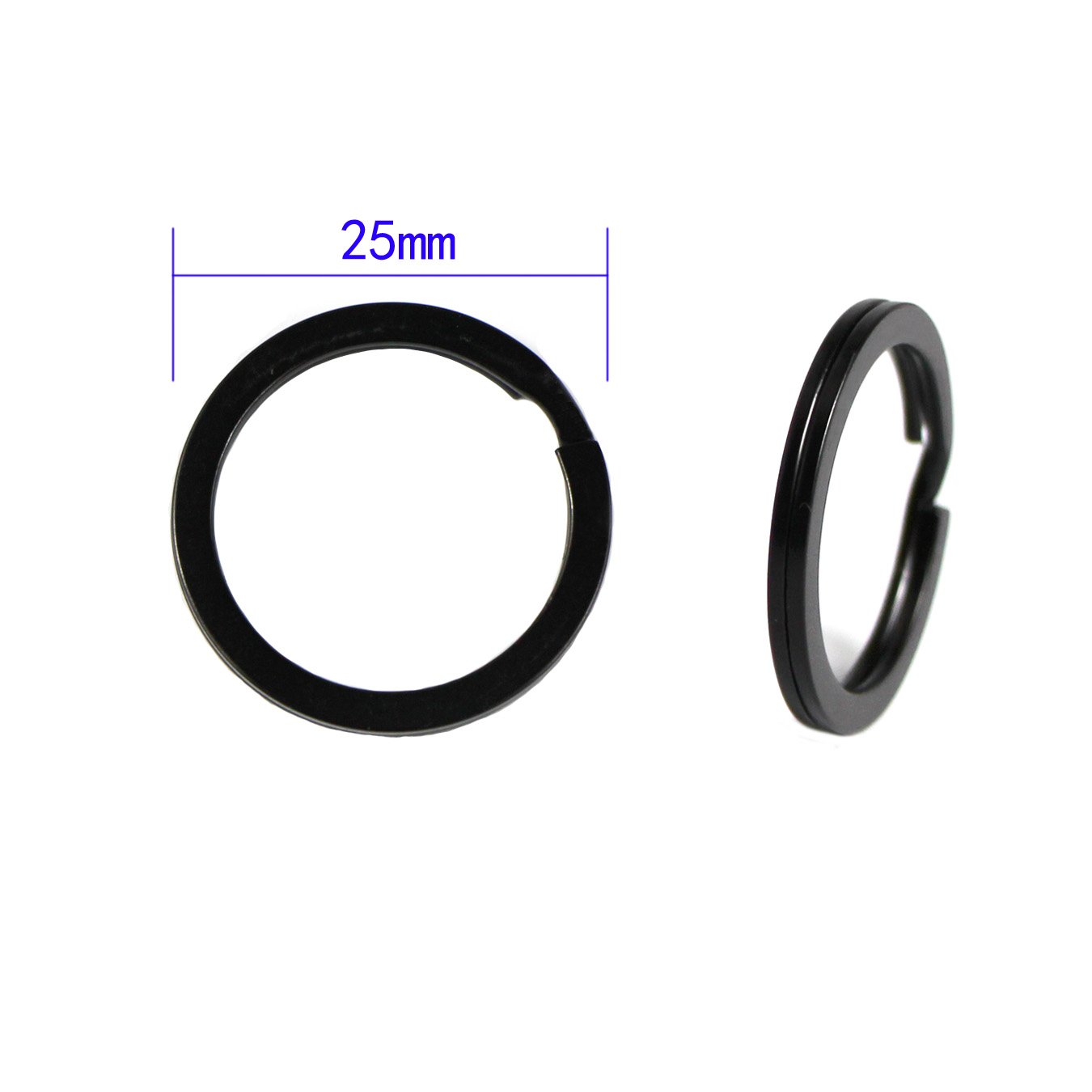 Set 20 Anelli Portachiavi In Metallo - Diametro 25 Mm, Colore Nero - Foto 11