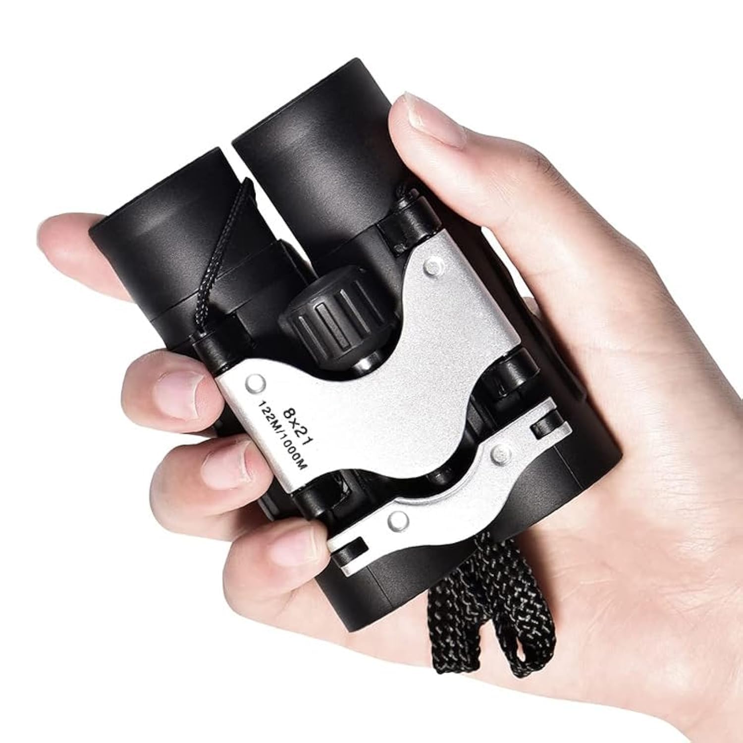 High Power Small Binoculars Kids Compact 8x21 Lightweight Binocular for Concert Theater Opera, Mini Pocket Binoculars Hiking Bird Watching for Adults and Kids Outdoor, Hunting, Travel (8x21 Black)
