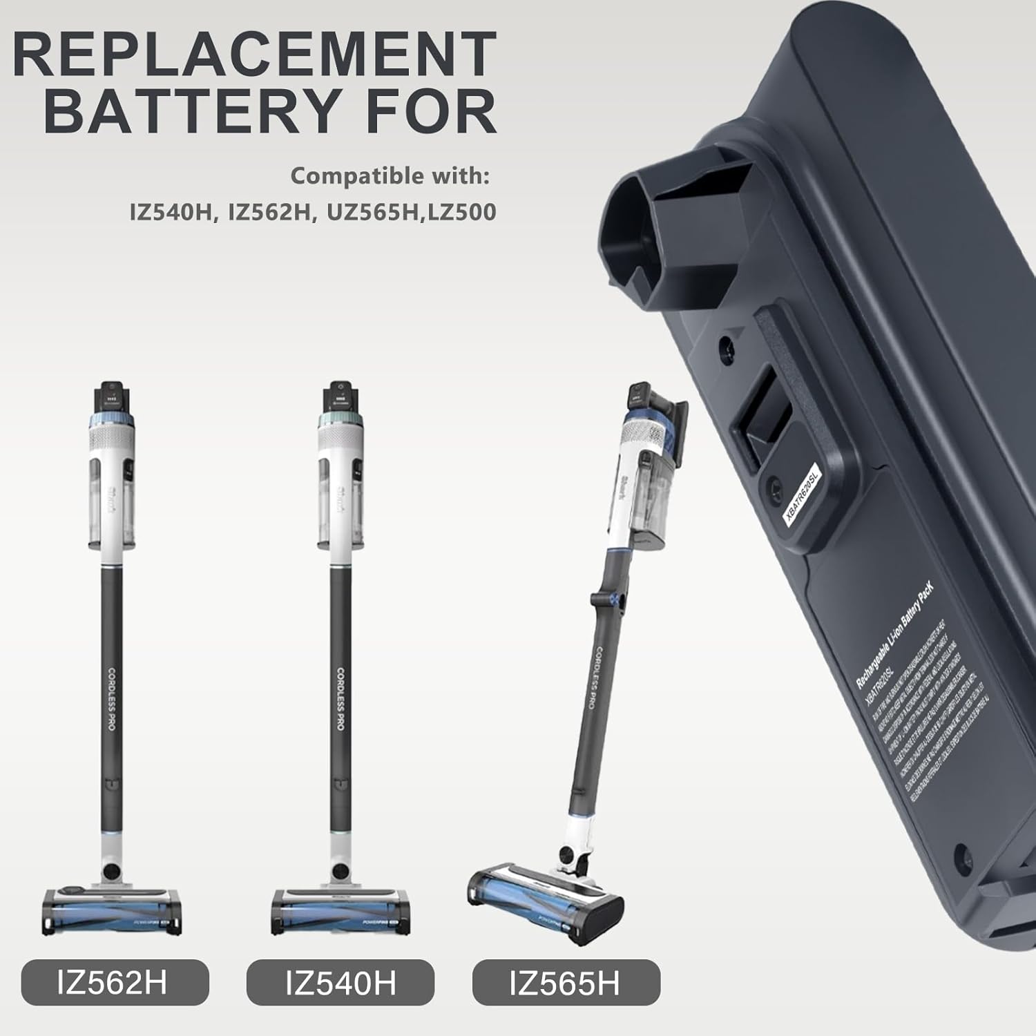 Battery 3.5Ah 21.6V for Shark XBATR620SL Battery Compatible with IZ540H, IZ562H, UZ565H,LZ500 Shark Cordless Vacuum Cleaners