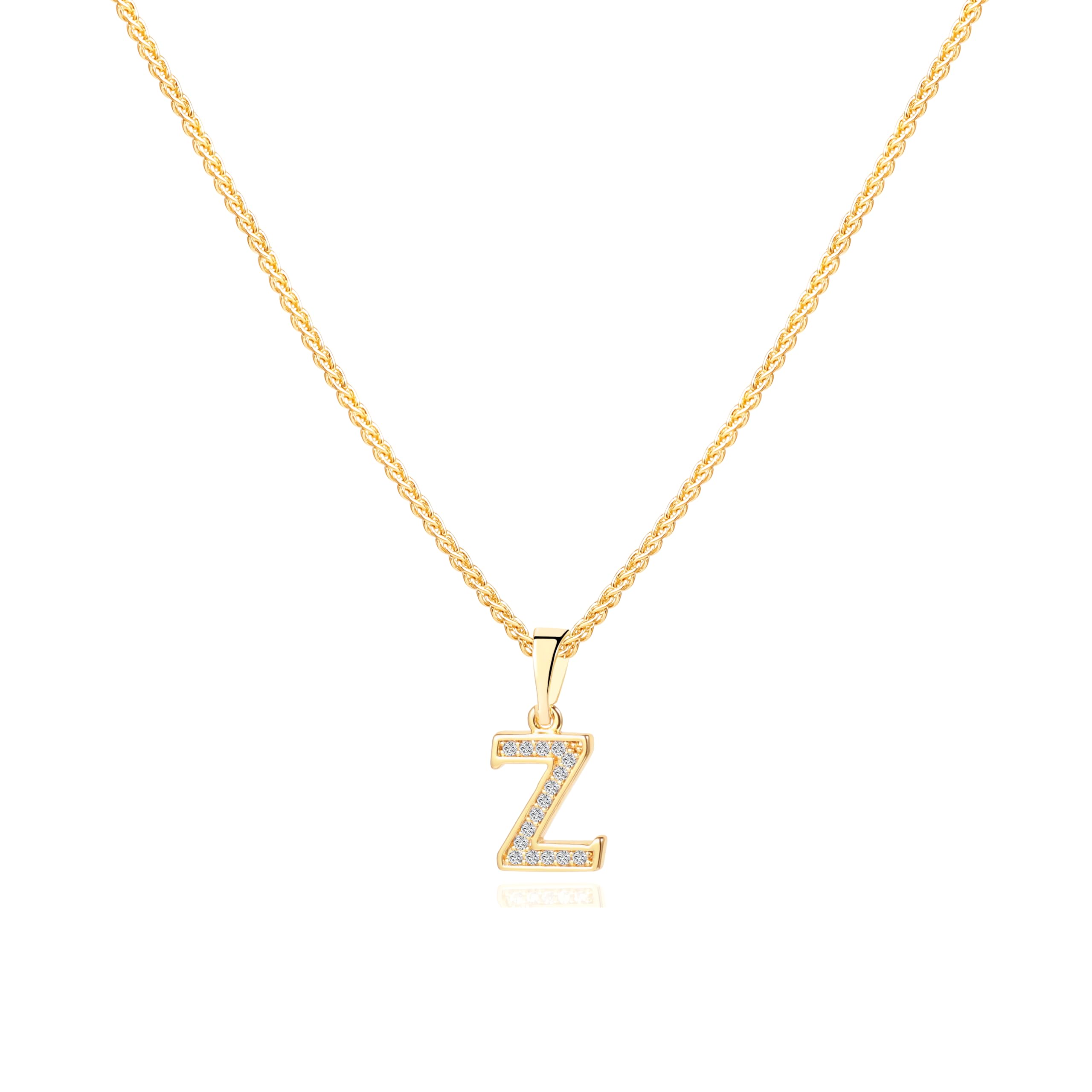 ErilubaInitial Necklace,24K Gold Plated Letter Necklace for Women,A-Z Pendant Necklace