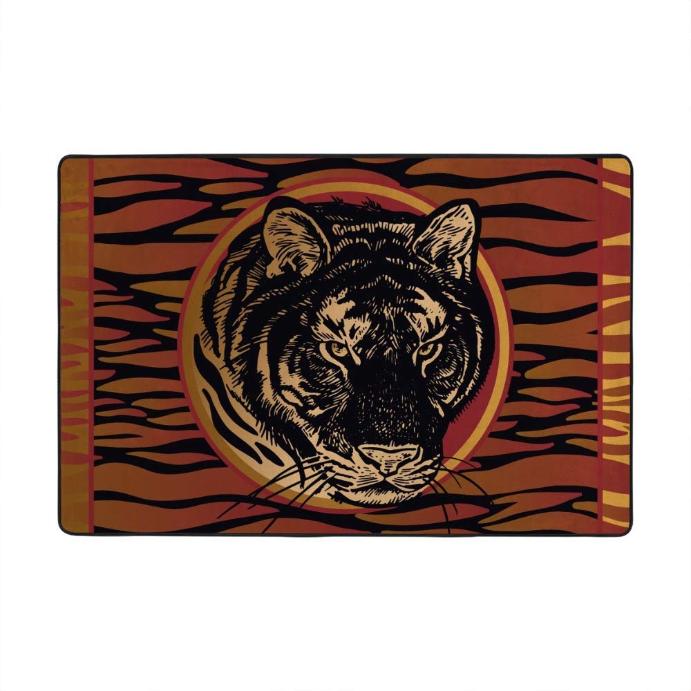 Tapis tigre africain Ruchen pour réchauffer une chambre d'enfant