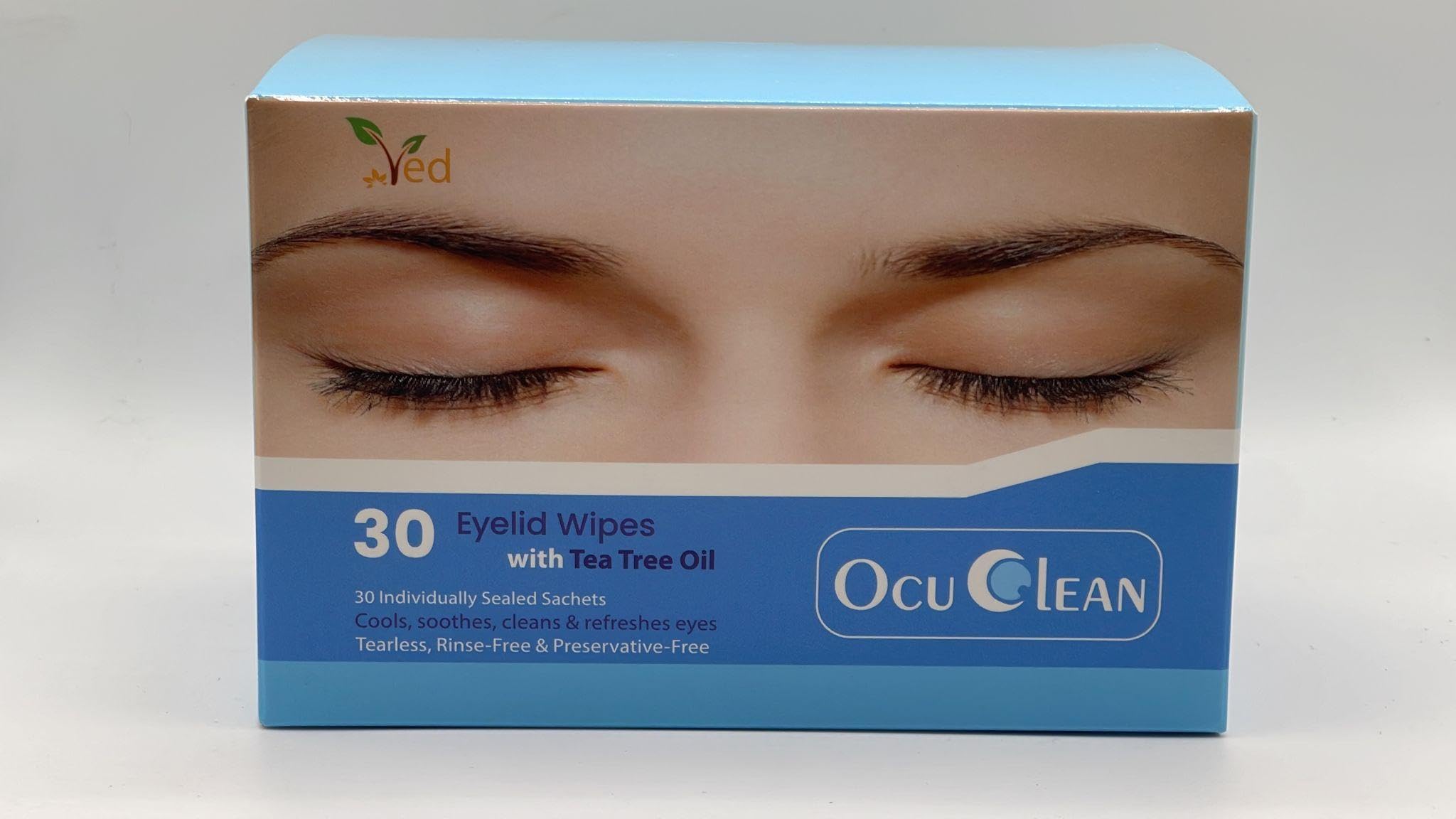 Ved Eyelid & Lash Wipes for Periocular Treatment in Adults and Children. Safe & Naturally Remove debris For Lashes and Eyelids,Pre-moistened Sterile Wipes, (Pack of 2)