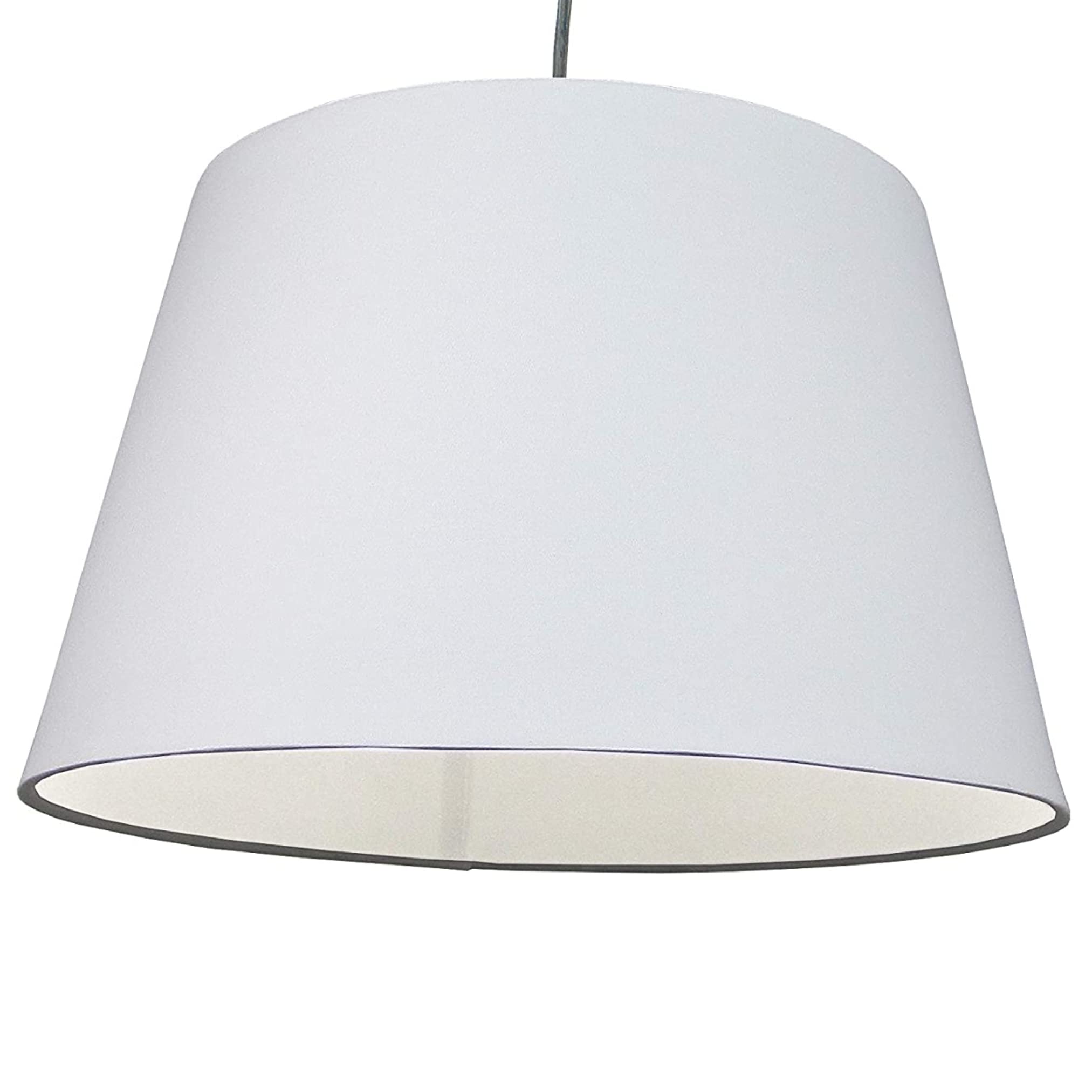 Loxton Lighting White Cotton Drum Lampshade Pendant - (12Inch 30Cm Dia) (White)