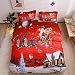 Youareking® Merry Christmas 3 Pieces Duvet Covers Set with 2 Shams, Santa Claus Pattern Bedding Cover Set,Full