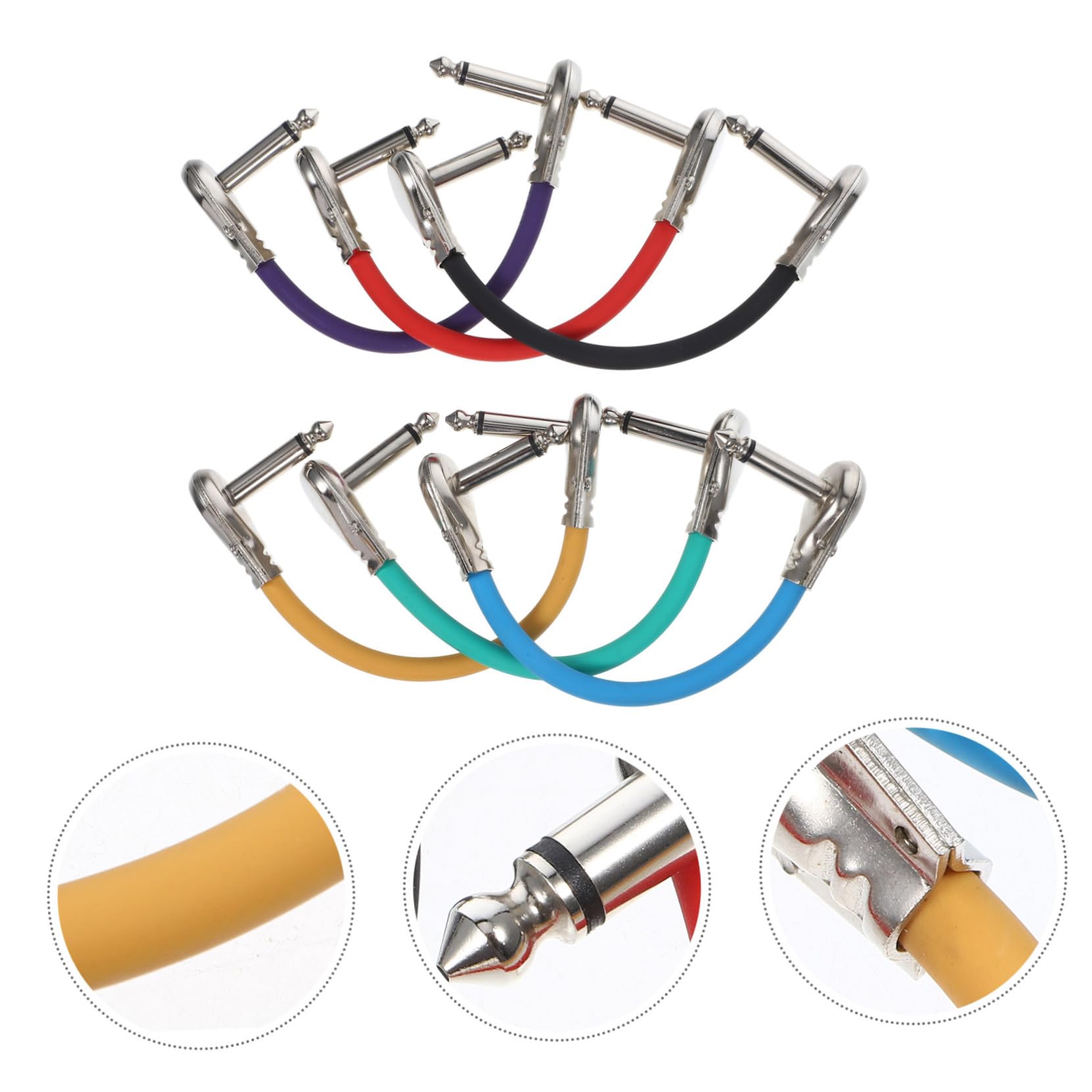 6piezas Cable Guitarra Cables De Para Guitarra y Pedales Transmisión De Sonido Estable