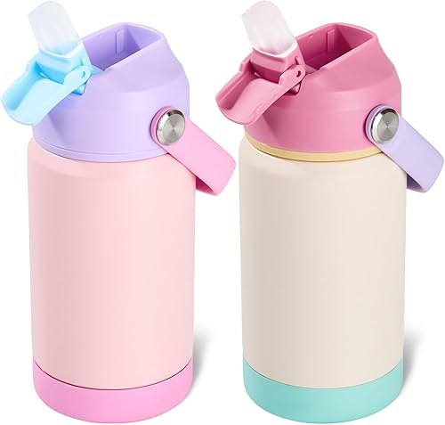 Kerilyn Botella de agua aislada para niños de 12 onzas, vaso a prueba de fugas con tapas para pajitas, botellas de agua para niños y niñas, botella disponible en Yaxa Colombia
