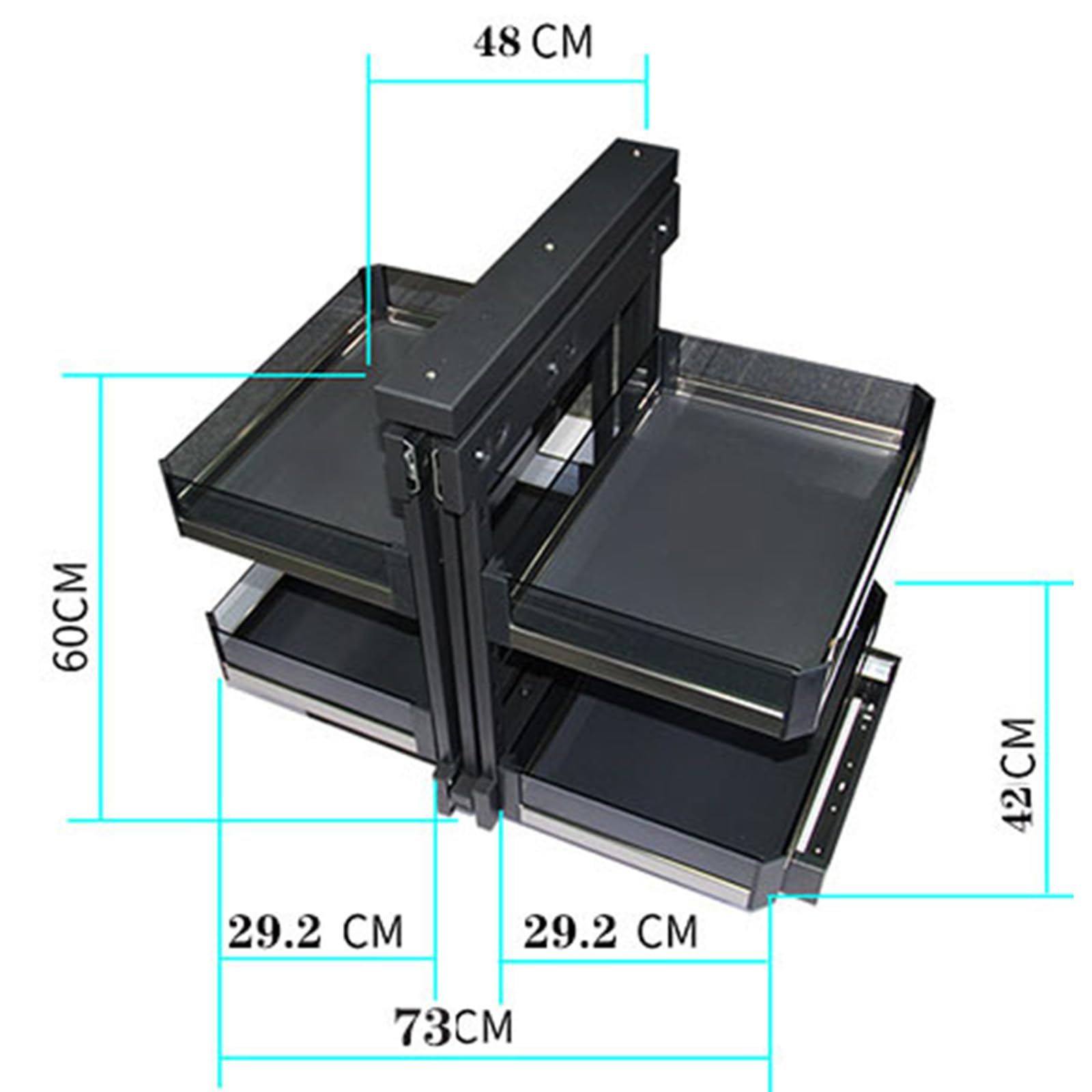 Organizer da Cucina Organizzatore Estraibile per armadietto ad Angolo cieco, Scaffale per Organizer per Armadio da Cucina Scaffale angolare Girevole in Alluminio per scaffali, 4 ottimizzator