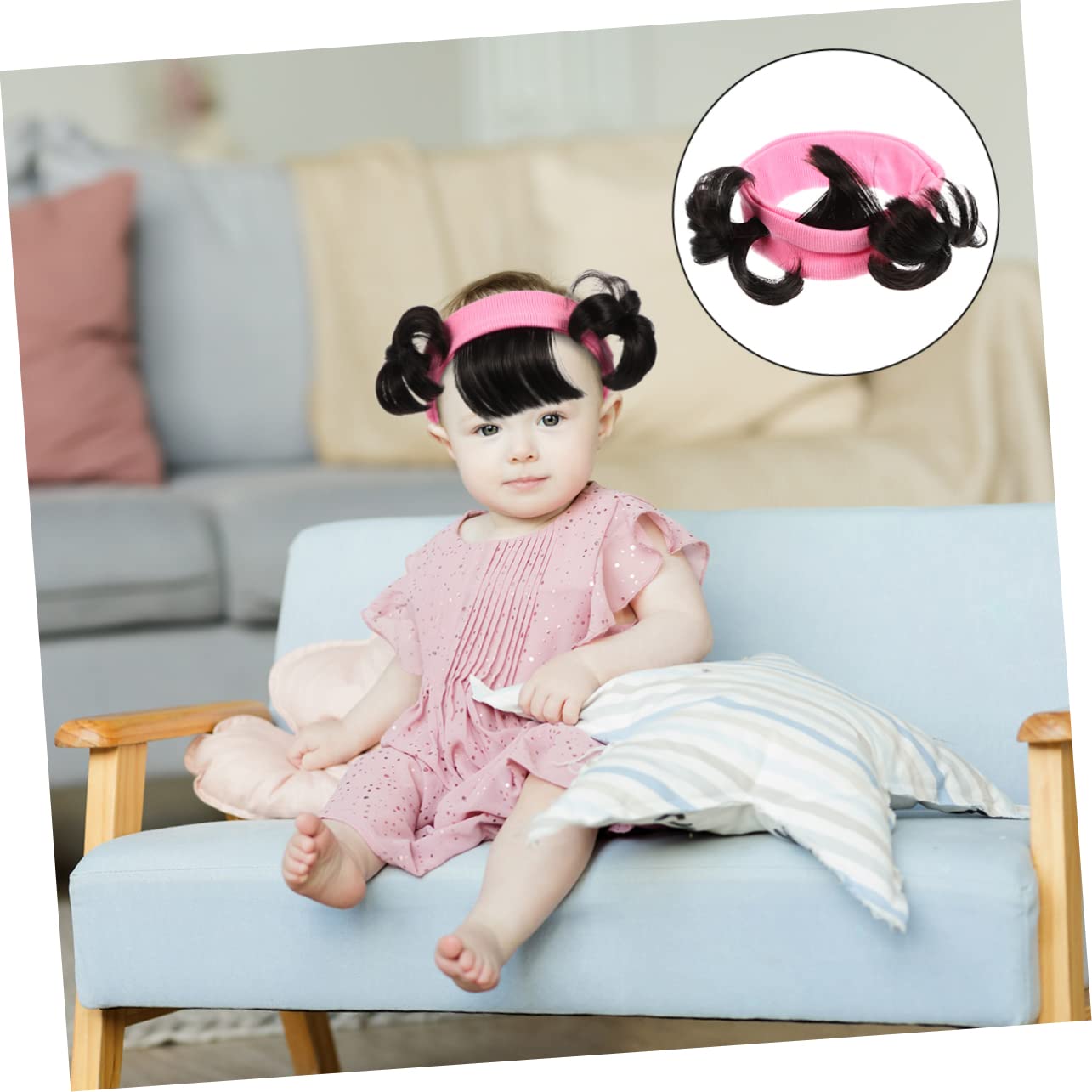 TOVINANNA Cute Headbands for Girls Kids Wig Headband Toddler Girl Hair Decoration Fake Hair Headwear