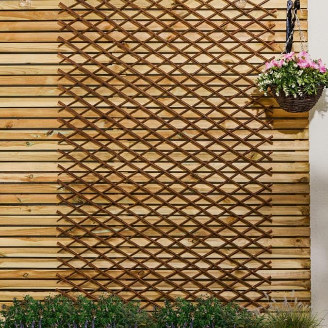 New Natural Expanding Willow Trellis Expandable Garden Trellis Plant Support Willow Panel for Climbing Plants Creating Privacy, Adding decoration To Fences And Walls (100 x 200cm) -G36