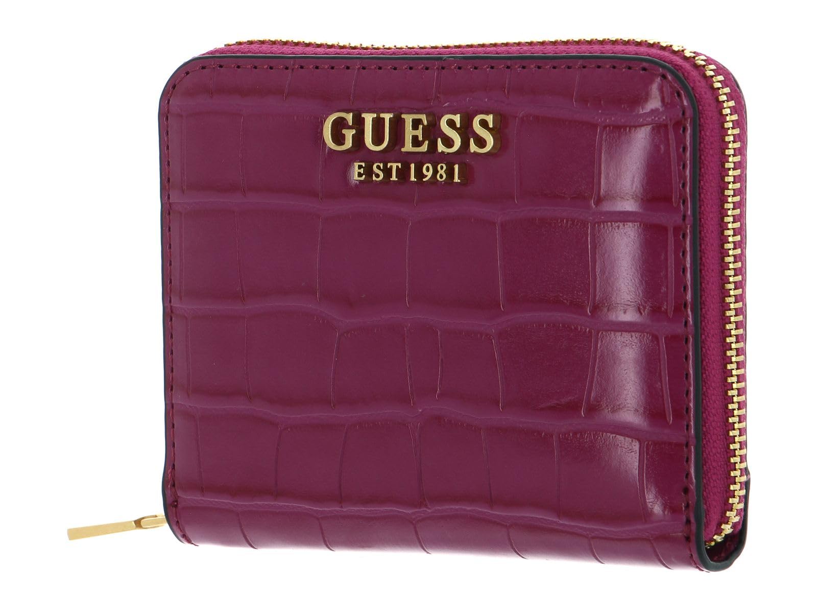 GUESS Geldbörse Laurel SLG Small Zip Around Wallet Boysenberry pink