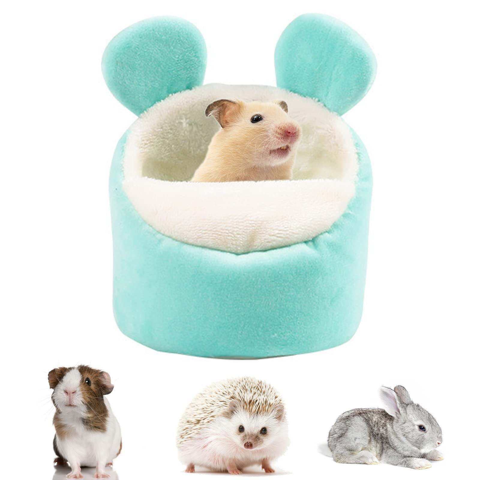 Cama para Cobayas,Cama de Hámster,Cama para Animales Pequeños,Lecho Cálidas para Conejos,Acogedora Casa de Invierno para Mascotas,Jaula Escondite Suave para Hámsteres Hurones Rata Erizo Chinchillas