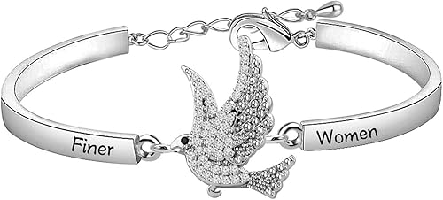 CENWA Dove Finer Women Rhinestone Bracelet Greek Sorority Jewelry Gift (Dove Fin