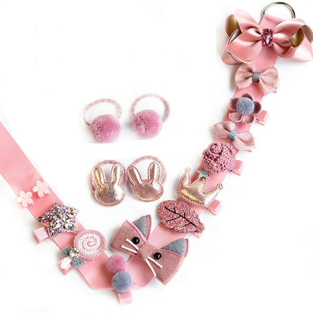 36 pièces bébé fille accessoires de cheveux Clips mignon cheveux arcs bébé élastique cheveux cravates boîte-cadeau