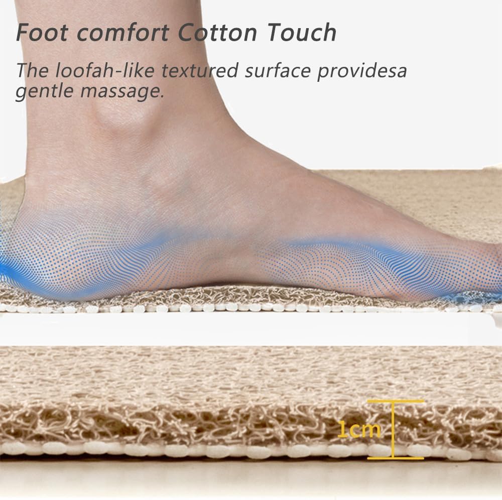 Tapis de bain luffa en caoutchouc souple à séchage rapide avec motif chat