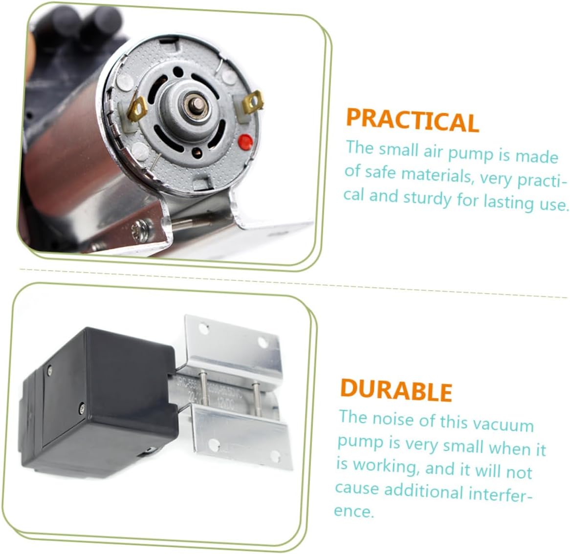 3000N 12V Vacuum Pump 5L/min Air Pump Support Bracket Low-Noise Electric Inflator for Inflatable Devices 65-120kpa Pressure for Air Mattresses and Pool Toys