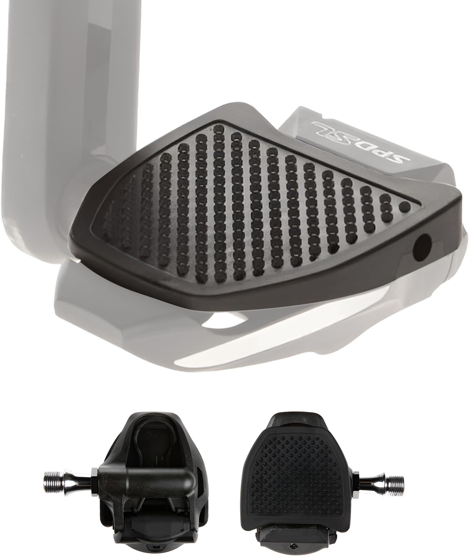 SL | Adapter compatible with Shimano SPD-SL clipless pedals | Converts clipless into flat pedals | No cleats needed | Adding grip and comfort