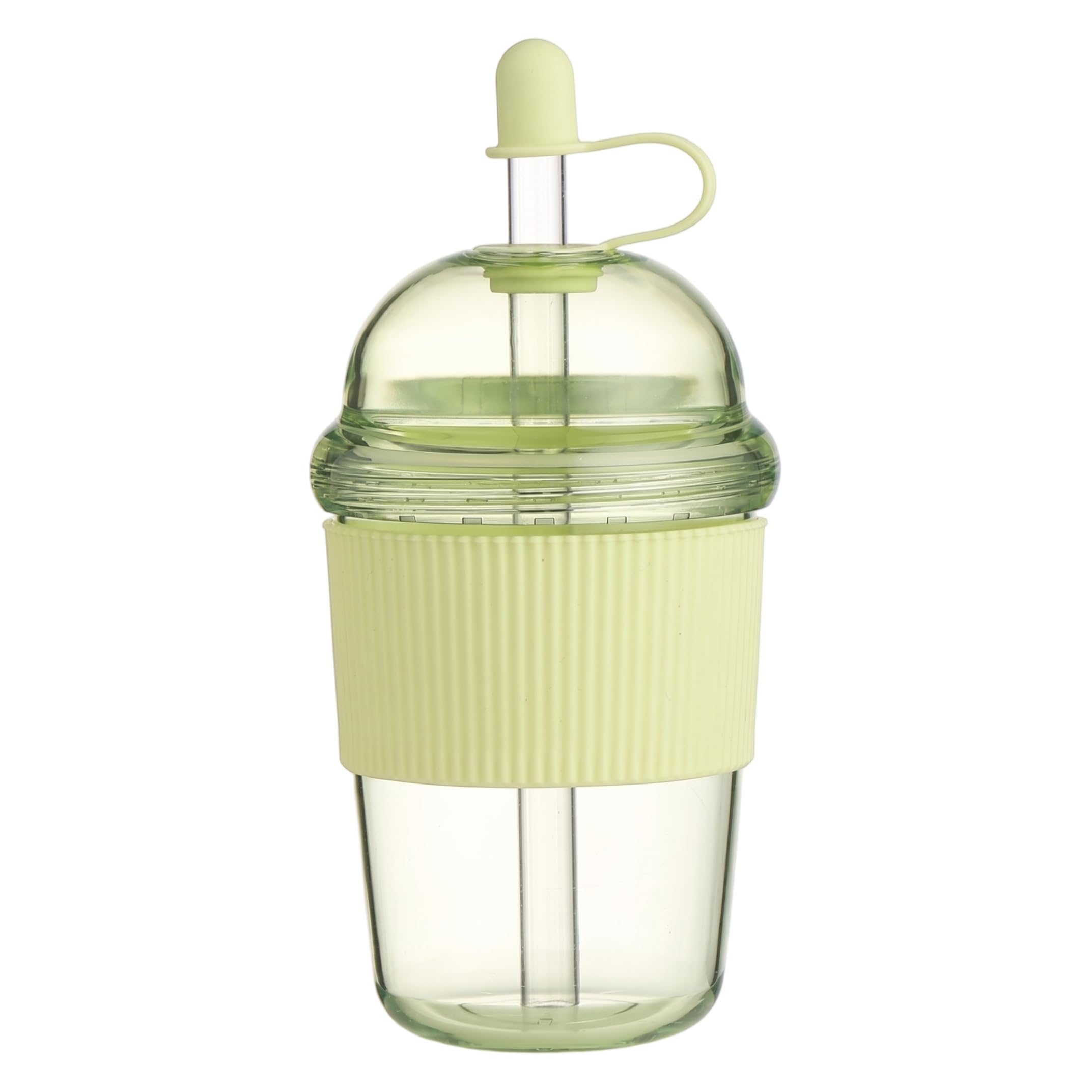 Xdyyjrasa Reusable Iced Coffee Cup with Leak Proof Lid Integrated Straw & Handle – Boba-Compatible Green Iced Coffee Cup, Green