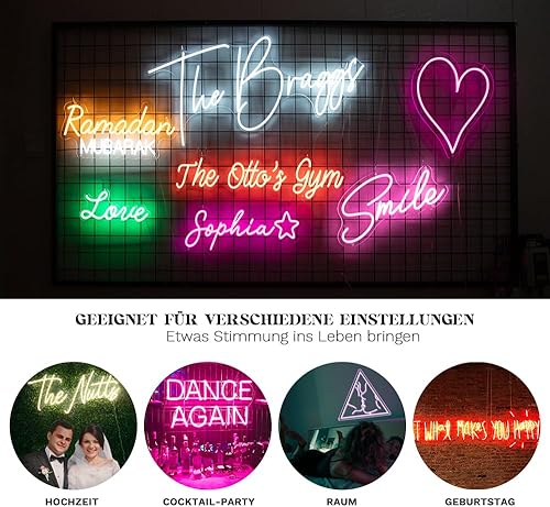 Miniatura 3 de Letreros de neón personalizables, letrero de neón personalizable para decoración de pared, luces de neón personalizadas para bodas, fiestas de