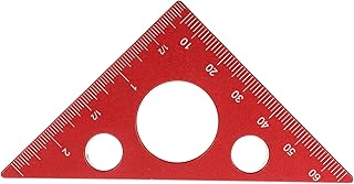 Mikikit 3pcs Ruler Woodworking Gifts Woodworking Tools 3D Triangle Graduated T Tool DIY Woodworking Tool Carpenter Metric System Red