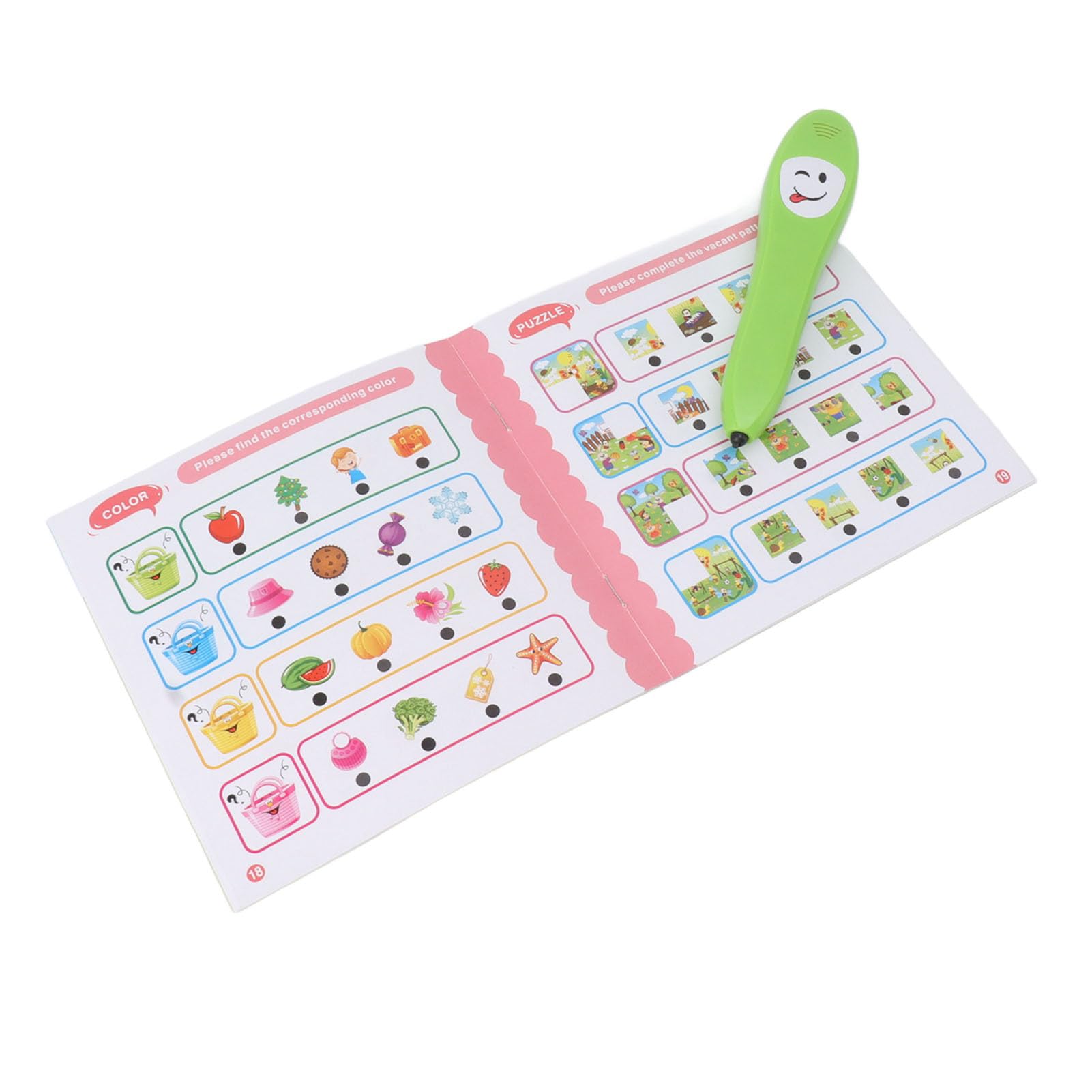 shenruifa Reading Pen Book Early Education English Electronic Learning Pen Book for Toddlers Kids, Green - Image 2