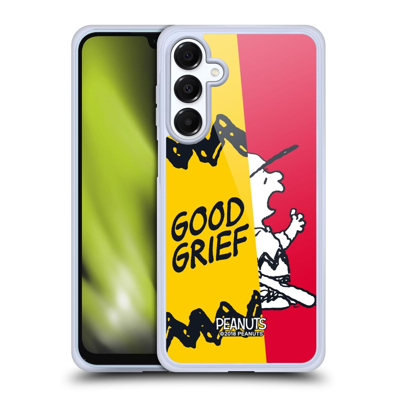 Head Case Designs Officially Licensed Peanuts Charlie Good Grief Halfs and Laughs Gel Case [Military Grade Protection] Compatible with Samsung Galaxy