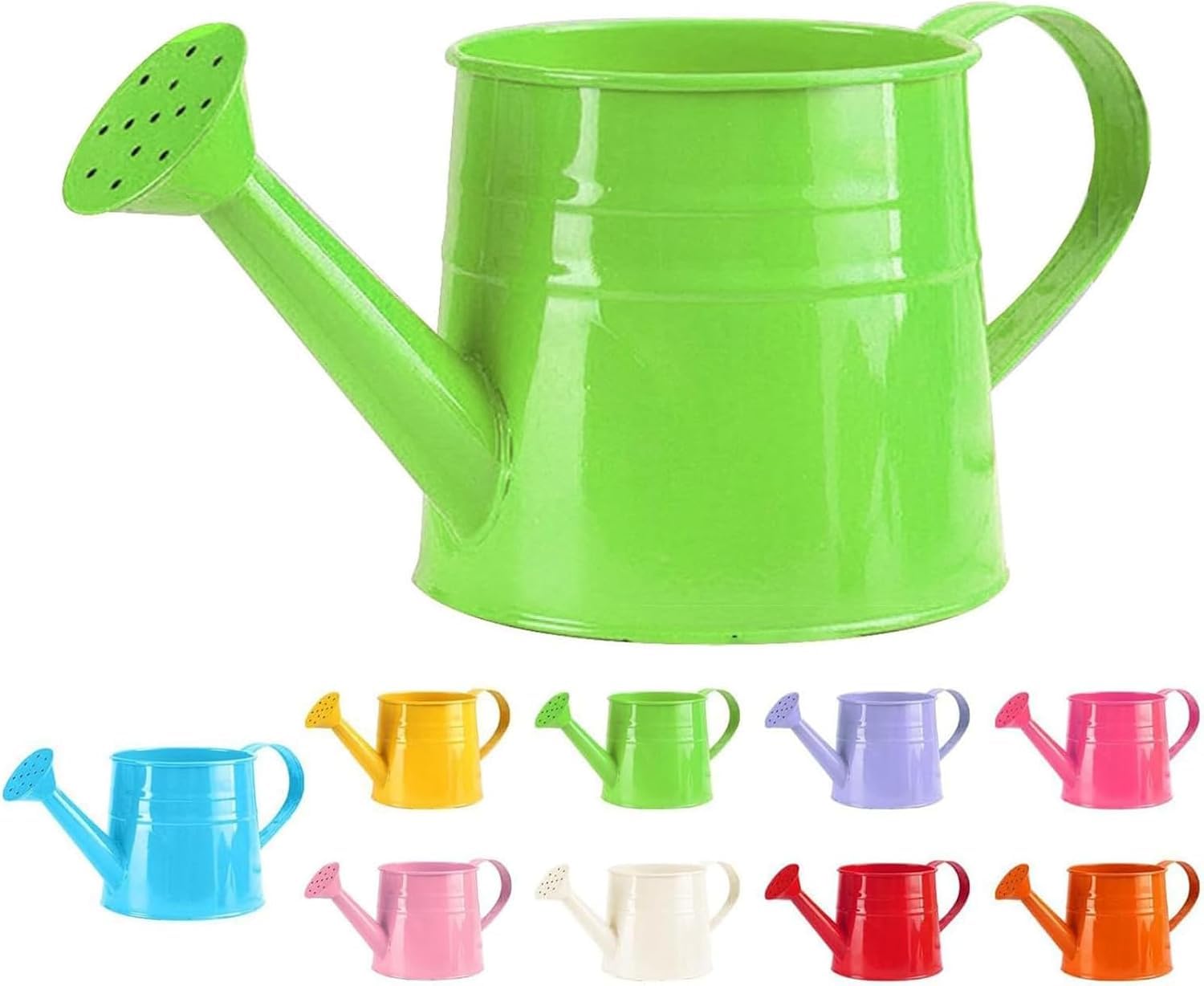 Metal Watering Can, 1L Vintage Sprinkling Can Plant Watering Bucket, Rust Proof and Leak-Resistant Tinplate Shower Bucket, Mini Garden Jug Water Cans for Garden Yarde House Plants Flower ，Green