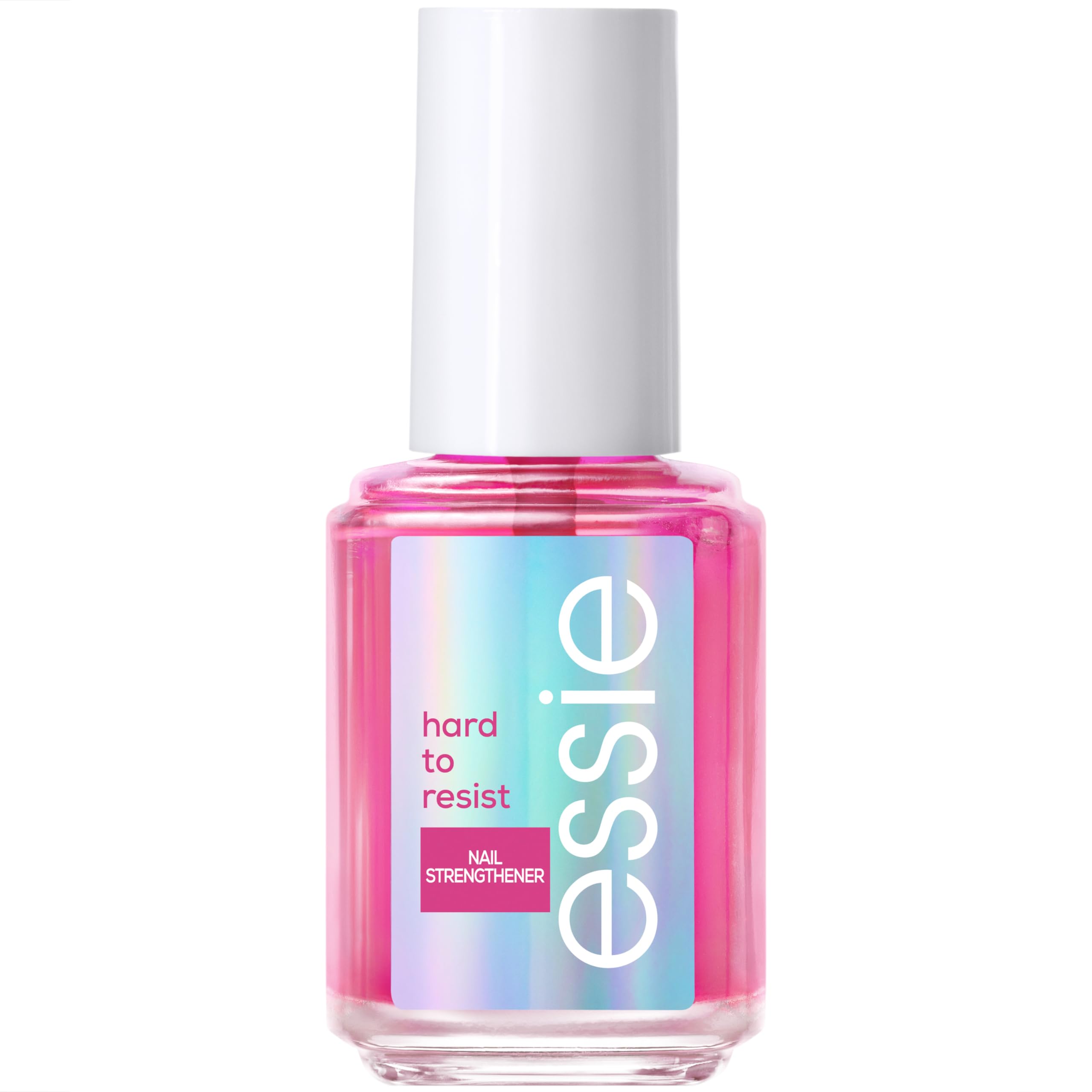 EssieNail Care Hard To Resist Nail Strengthener, Protect And Repair, Hardening Nail Treatment For Damaged Nails, Pink Tint, Glow And Shine 13.5 Ml