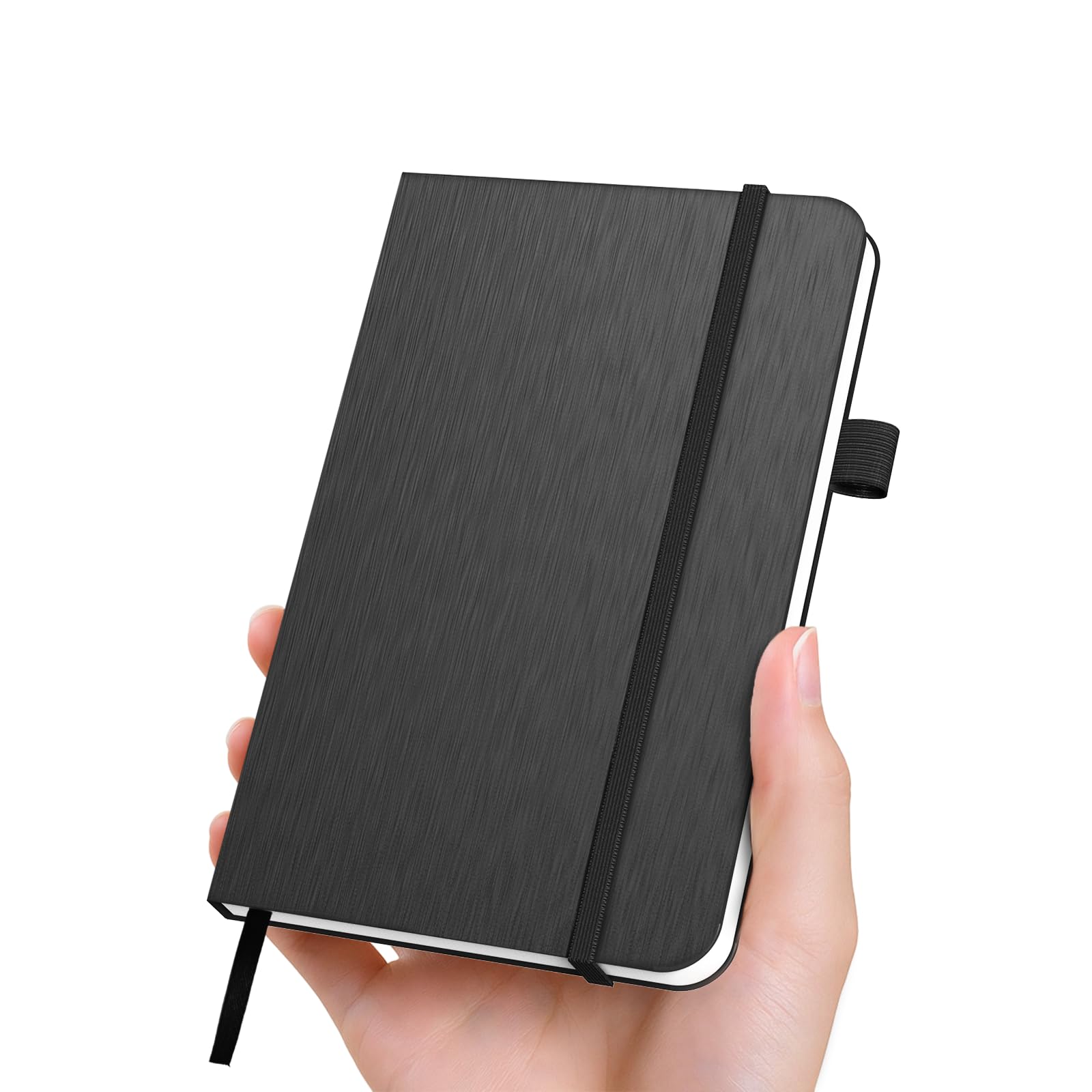 ONAVIA A6 Pocket Notebook Hardcover, 3.5" x 5.7" Small Lined Journal College Ruled Notebook for Work, Office Meetings, Travel, Note Taking, Planning & Daily Writing, 160 Pages, Black