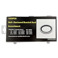 Vista 4 de Kit surtido de juntas de sello unido autocentrado automotriz, 150 piezas, kit surtido de arandelas de aceite de sello unido