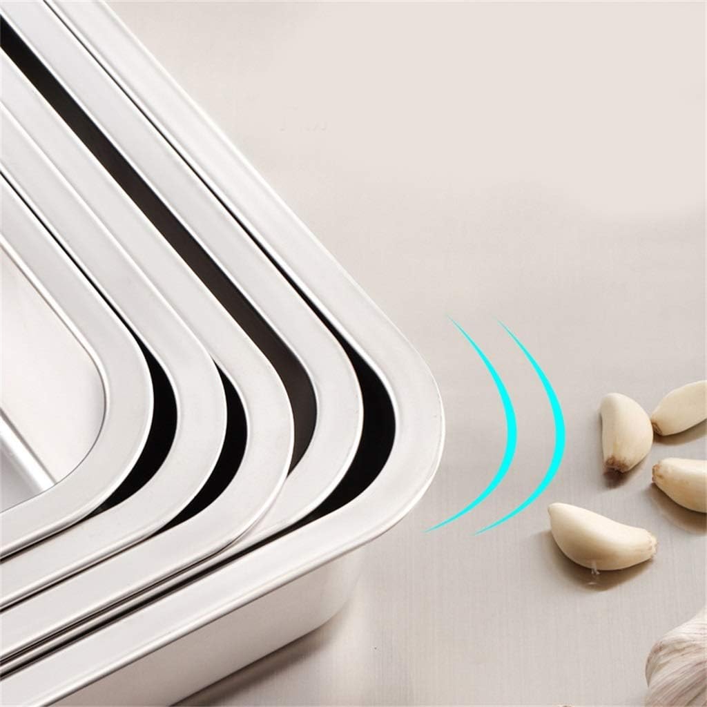 Bakeware, Stainless Steel Mirror Polishing Easy To Clean Grilled Fish Barbecue Cake Baking Not Sticky (Size : 60×40×7cm)