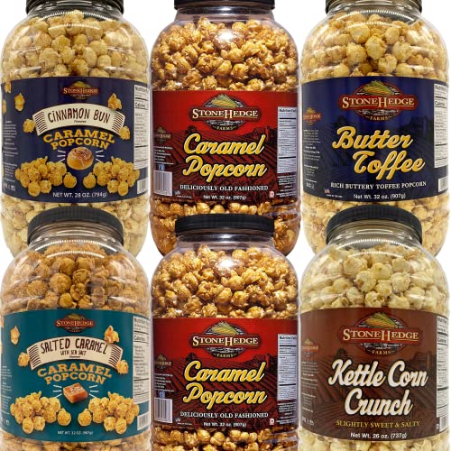 Stonehedge Farms Bulk Popcorn Variety Pack! 12 Lbs Of Deliciously Old Fashioned Popcorn - Includes Six 32 Ounce Barrels - Made In The Usa (Classic Variety) #TOP9